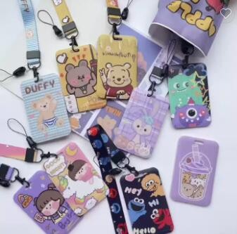 Custom Thermal Transfer Lanyard Card Holder Student Card Badge Cartoon PVC Work Card Holder / 3