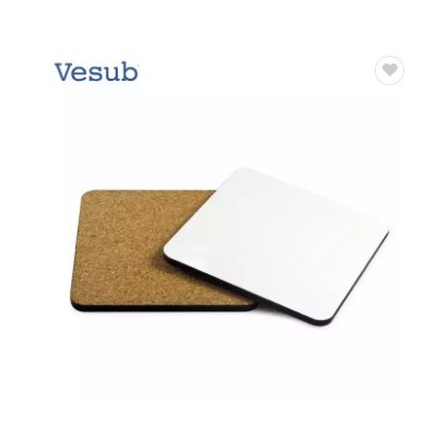 Vesub Cheap Sublimation Wood Round Hardboard Coaster with Cork