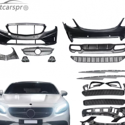 Trendy W205 PP Body kit For Mercedes W205 Body Kit Class C With Exhaust Tips Car Bumpers