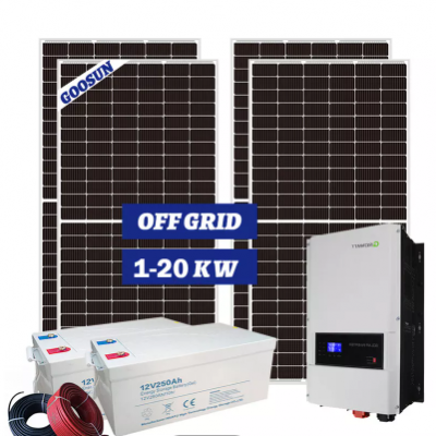 Goosun Solar Panel Kit System 10kw Solar Power System With Gel Battery Storage Off Grid Solar System
