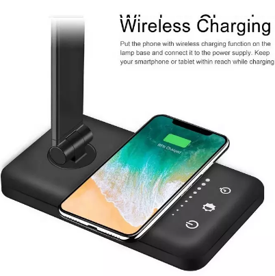 Multifunctional Modern Smart Usb Wireless Charging Desk Lamp Portable Adjustable Foldable Office Tab / 3