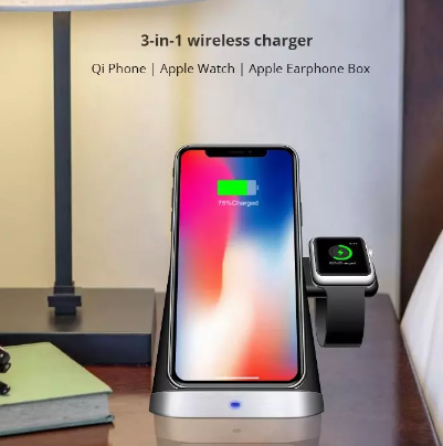 3 in 1 Qi Wireless Charger For iPhone 10W Fast Wireless Charger Dock Station for Apple watch 2 3 4 A / 3