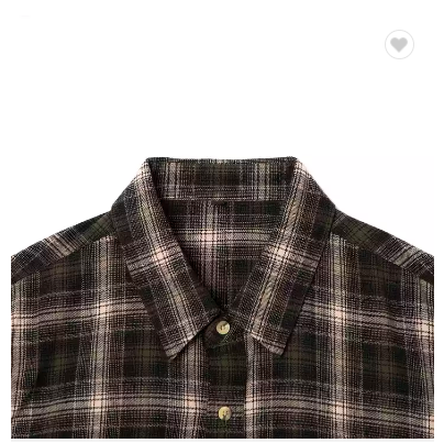 Custom High Quality Plaid Yarn Dyed Long Sleeve Button Check Flannel Shirt For Men / 3