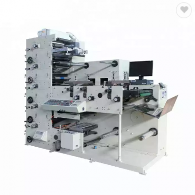 Semi-Automatic high speed flexographic adhesive color sticker printing machine label printing machin