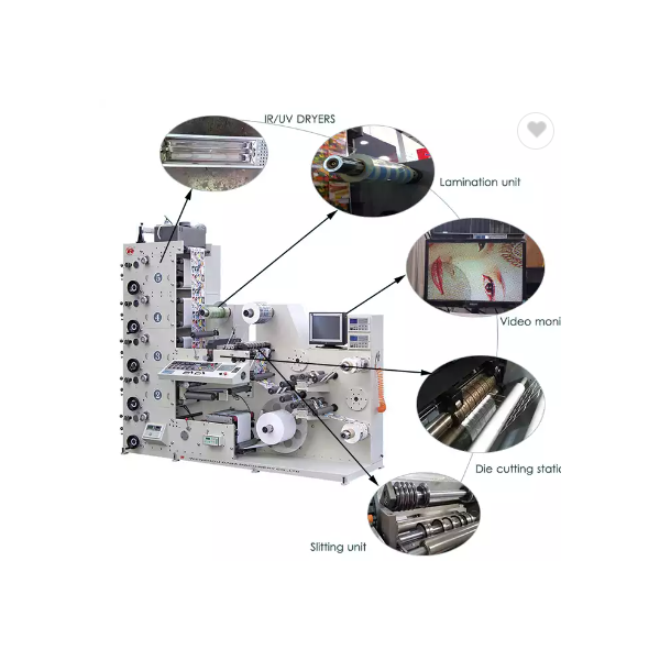 Semi-Automatic high speed flexographic adhesive color sticker printing machine label printing machin / 2