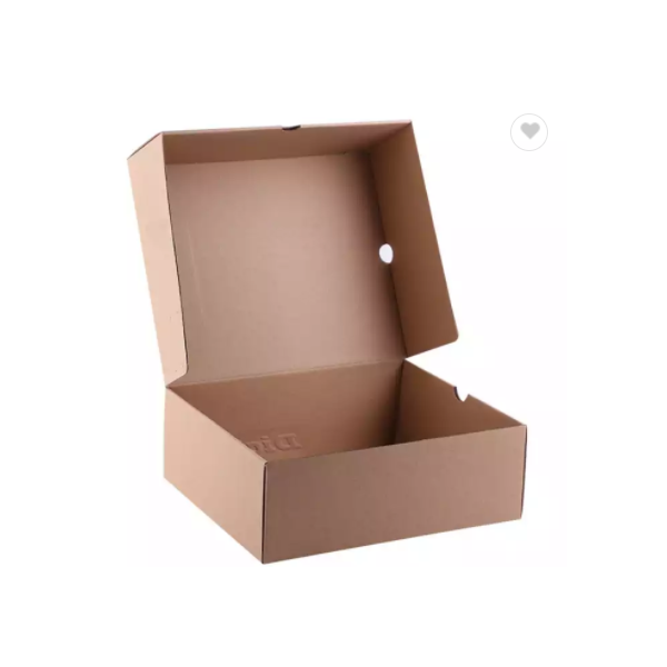 Custom Logo Brown Printed Corrugated Shipping Shoe Packaging Kraft Paper Box with Rope Handle / 2