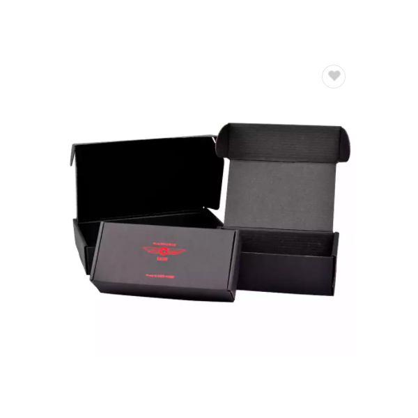 Custom Double Sided Printing Black Clothes Packaging Corrugated Mailer Paper Shipping Box / 2