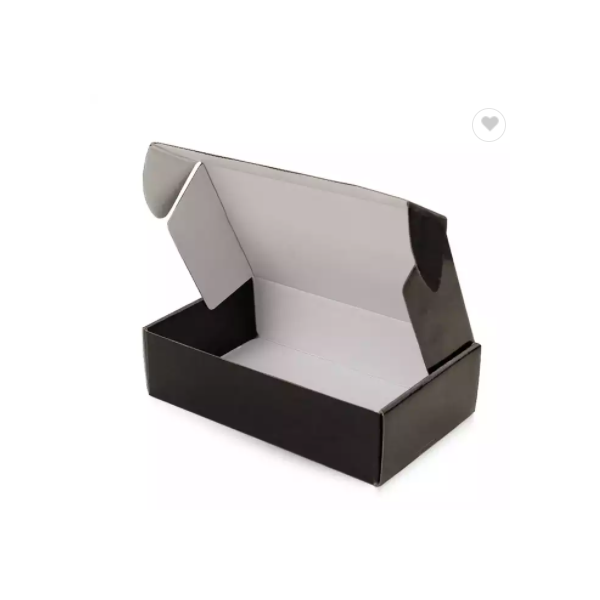 Custom Double Sided Printing Black Clothes Packaging Corrugated Mailer Paper Shipping Box / 3