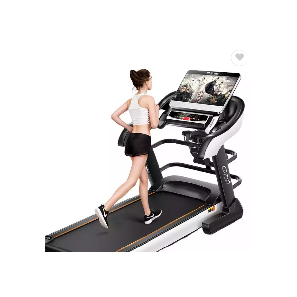 YPOO 52CM Large running belt electronic home treadmill with 7"LCD/10'1TFT/15.6TV TFT scree / 3