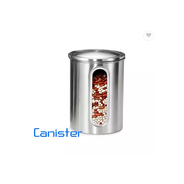 Stainless Steel Food Storage Jar Canister Container Set Kitchen Canister / 3