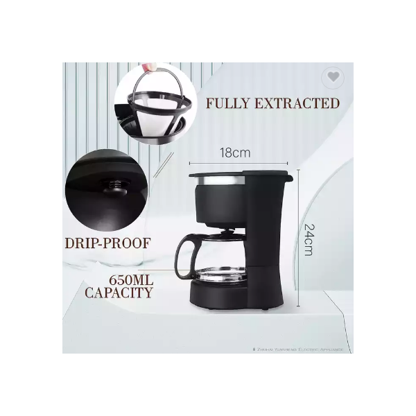 American Hotel Four 4 to 6 cups 0.6L 600ml to 650ml 650w white color automatic electric drip coffee  / 3