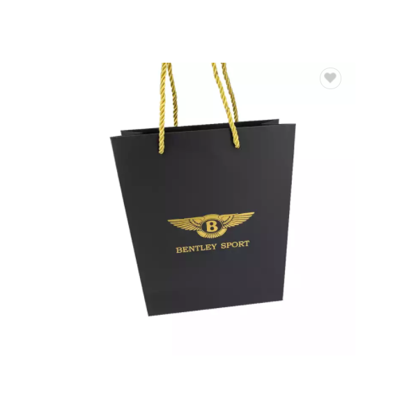 Custom Printed Your Own Logo Black Gift Craft Shopping Paper Bag With Handles / 3