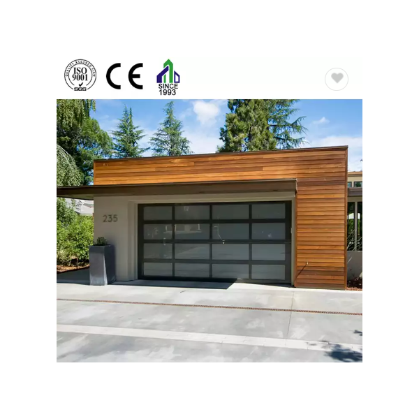 Manufacturer Customized Modern Style Automatic Sectional Glass Garage Door For Home Building / 2