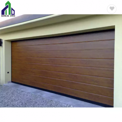 American style Insulated residential brown garage door motorized gate portone sezionale garage door