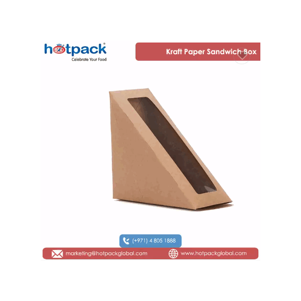 Easy to Assemble Brown Color 300 GSM Thickness Kraft Paper Sandwich Box | Customization Possible / 3