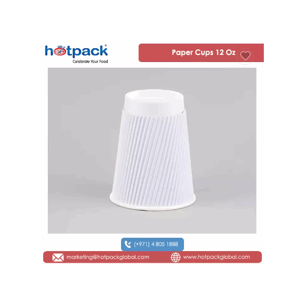 Direct Factory Supply Wholesale Selling White Ripple Wall 12 Oz Capacity Disposable Paper Cups for H / 4