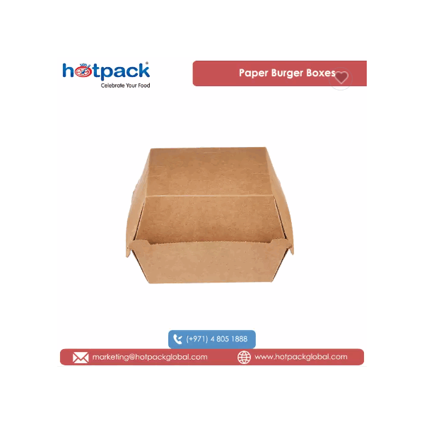 100% Recyclable Quality Takeaways Kraft Flute Material Made Paper Burger Boxes for Food Packaging at / 2