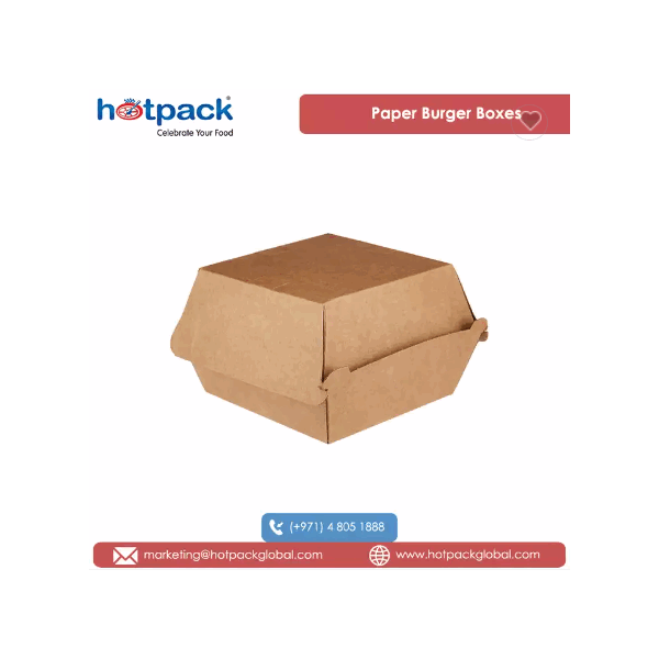 100% Recyclable Quality Takeaways Kraft Flute Material Made Paper Burger Boxes for Food Packaging at / 6