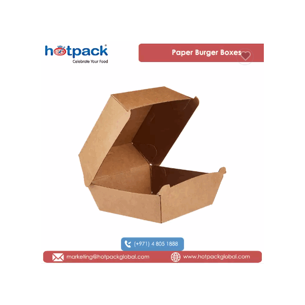 100% Recyclable Quality Takeaways Kraft Flute Material Made Paper Burger Boxes for Food Packaging at / 4