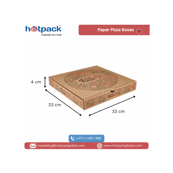 Global UAE Supplier Selling Custom Size Takeaways Recyclable Printed Paper Pizza Boxes for Food Pack / 6