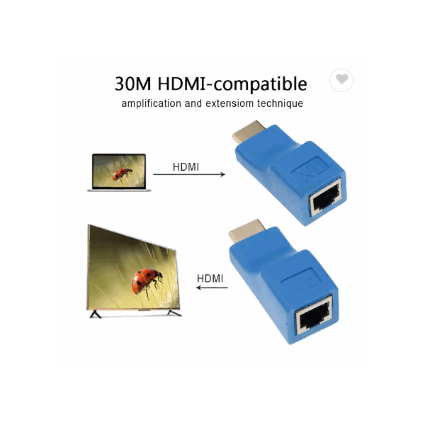 1 Pair RJ45 4K HDMI Compatible Extender Extension up to 30m Over CAT5e / 6 UTP LAN Ethernet Cable Po / 5