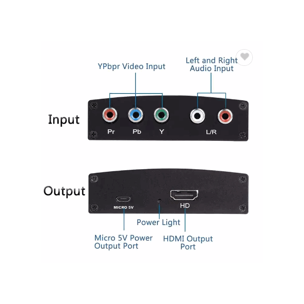 YPbPr R/L to HDTV Compatible Converter 1080P R/L Audio Office Converter Adapter TV PC for DVD HDTV M / 2