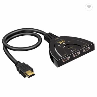 new pigtail 4K HDMI switch 3x1 3 input 1 output with HDMI cable UHD 4KX2K 1080P 3D Switcher support