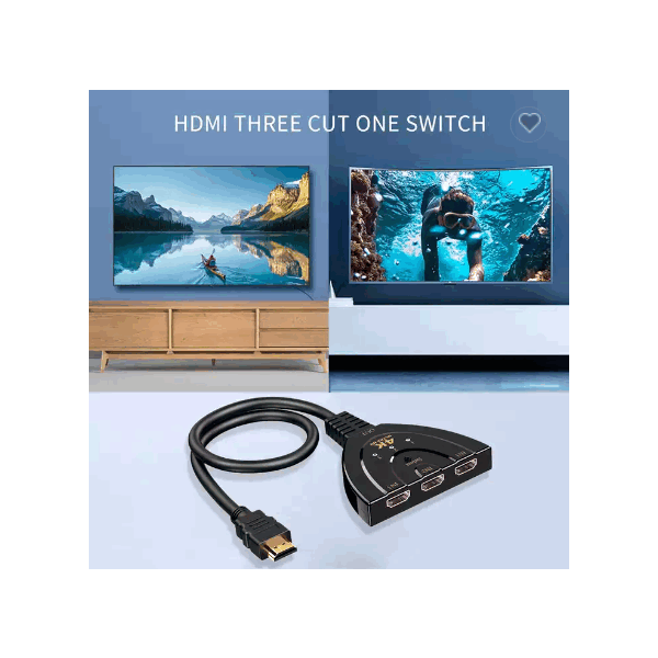 new pigtail 4K HDMI switch 3x1 3 input 1 output with HDMI cable UHD 4KX2K 1080P 3D Switcher support  / 3