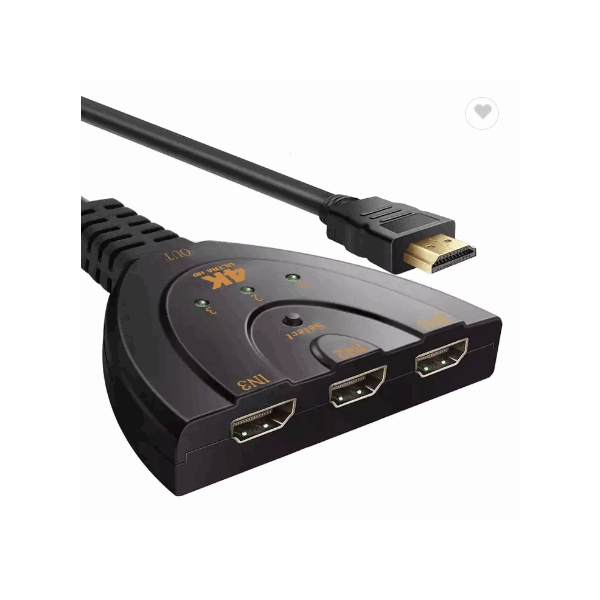 new pigtail 4K HDMI switch 3x1 3 input 1 output with HDMI cable UHD 4KX2K 1080P 3D Switcher support  / 5