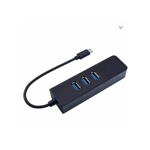 High speed USB 3.1 Type C to 3 Ports USB 3.0 Hub with RJ45 adapter cable Gigabit Network Transmissio / 2