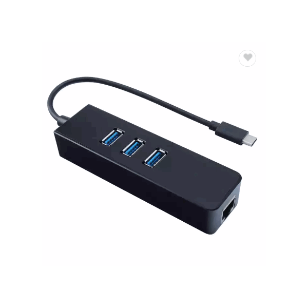 High speed USB 3.1 Type C to 3 Ports USB 3.0 Hub with RJ45 adapter cable Gigabit Network Transmissio / 4