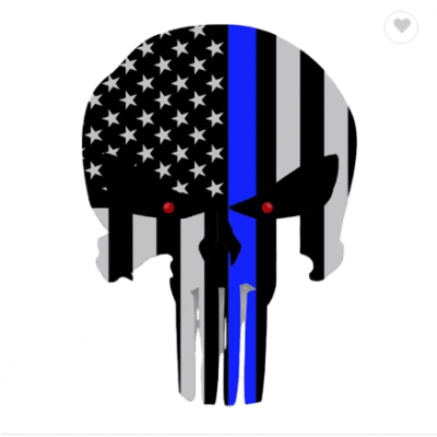 Quality Punishers Car Decal Vinyl Stickers Custom Blue Line Punisher 3m PVC Fancy Body Stickers PK 1