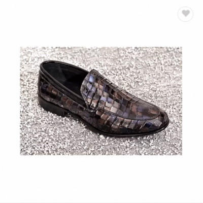 New Design Moccasins for Men - Genuine Leather Shoes with Glass Effect print on Men Shoes Leather -