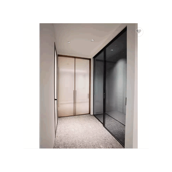 household narrow frame glass door black commercial dancing room sliding door 2 panel interior apartm / 1