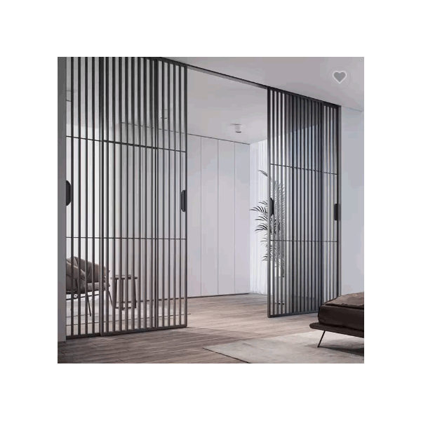 household narrow frame glass door black commercial dancing room sliding door 2 panel interior apartm / 5