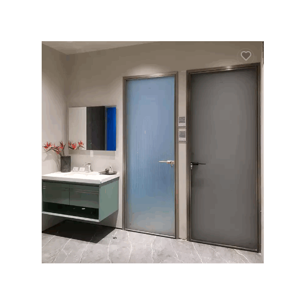 HDSAFE security single double aluminum slim frame flush door system hidden hinge pivot glass casemen / 1