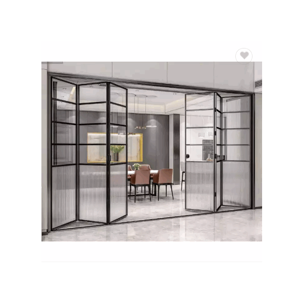 Exterior Sunroom Aluminum Folding Door Stacking Accordion Sliding Balcony Folding Glass Door Panoram / 6