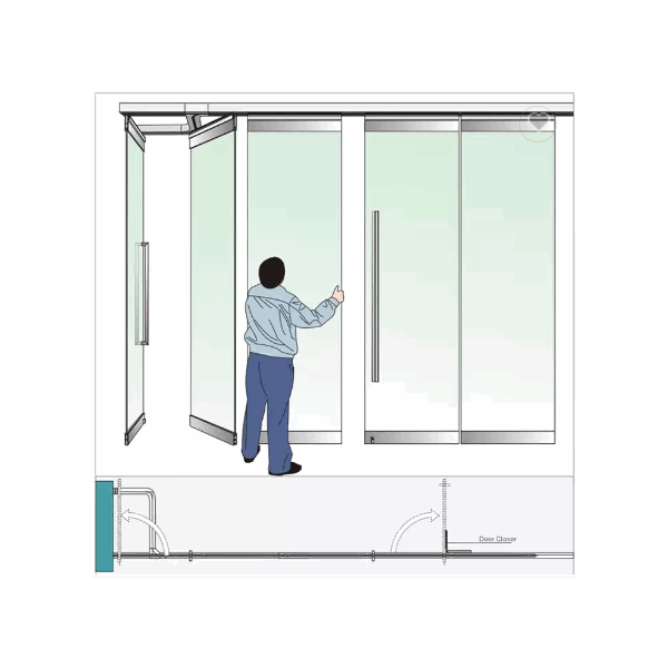 china manufacturer stack frameless aluminum glass folding door interior room divider balcony sliding / 2