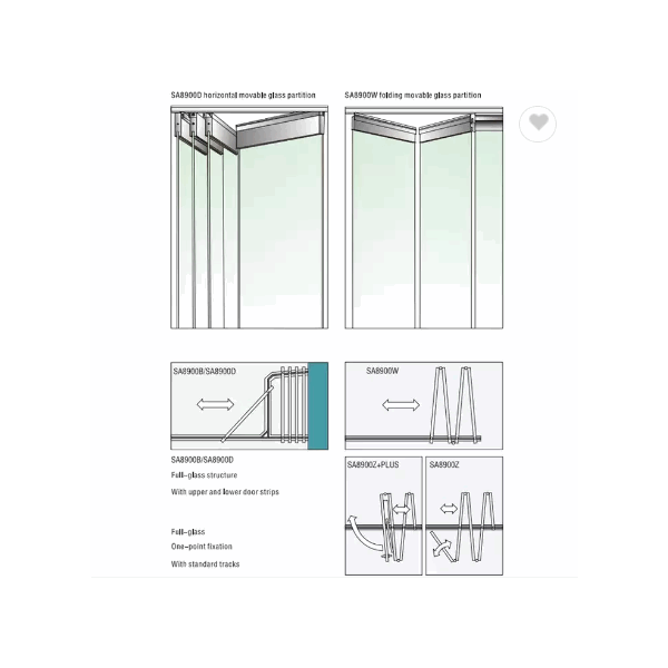 china manufacturer stack frameless aluminum glass folding door interior room divider balcony sliding / 3