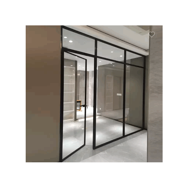 Complete office system security door 8 mm tempered glass aluminum frame glass full height office par / 3