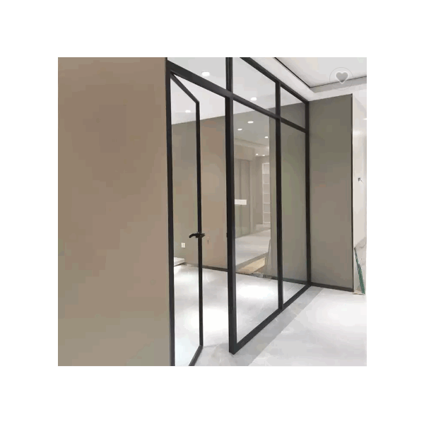 Complete office system security door 8 mm tempered glass aluminum frame glass full height office par / 3