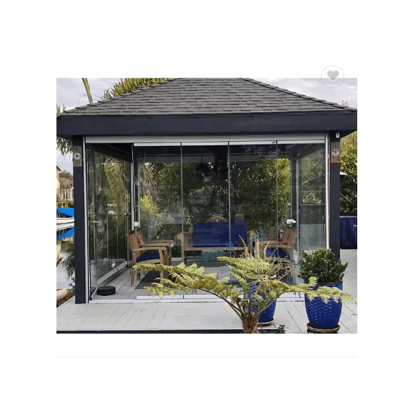 Aluminum sunroom glass garden house sliding folding door frameless aluminium glass sun room season b / 2