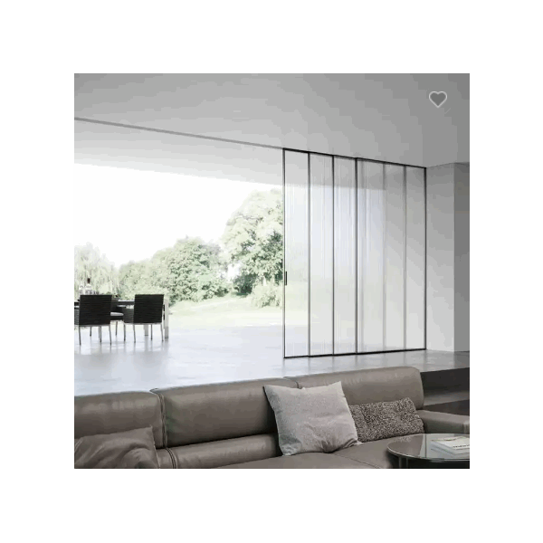 glass sliding door 4 panel aluminium slim frame kitchen living room bedroom glass door black soft cl / 5