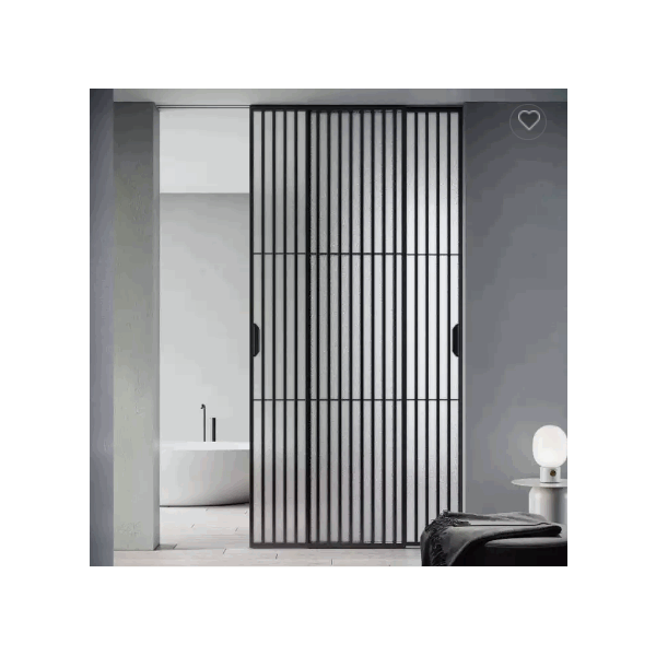 glass sliding door 4 panel aluminium slim frame kitchen living room bedroom glass door black soft cl / 5