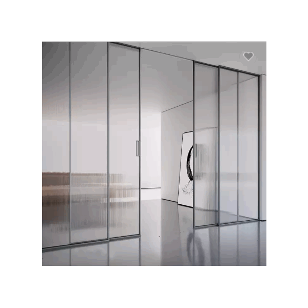 glass sliding door 4 panel aluminium slim frame kitchen living room bedroom glass door black soft cl / 2