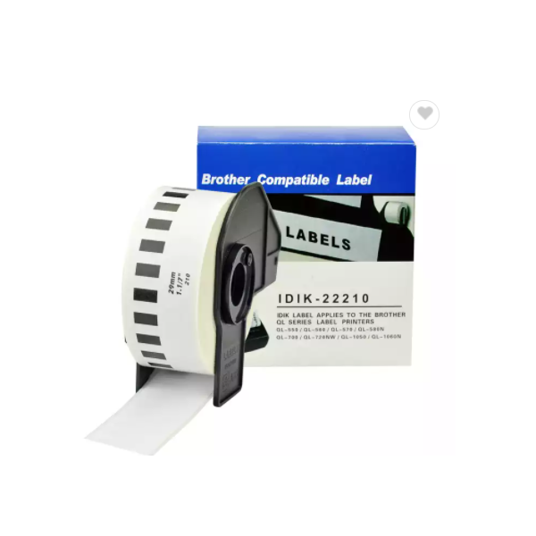 Thermal Paper Barcode Sticker Labels Roll 29mm*30.48m Compatible DK22210 File Folder Labels for Broh / 3