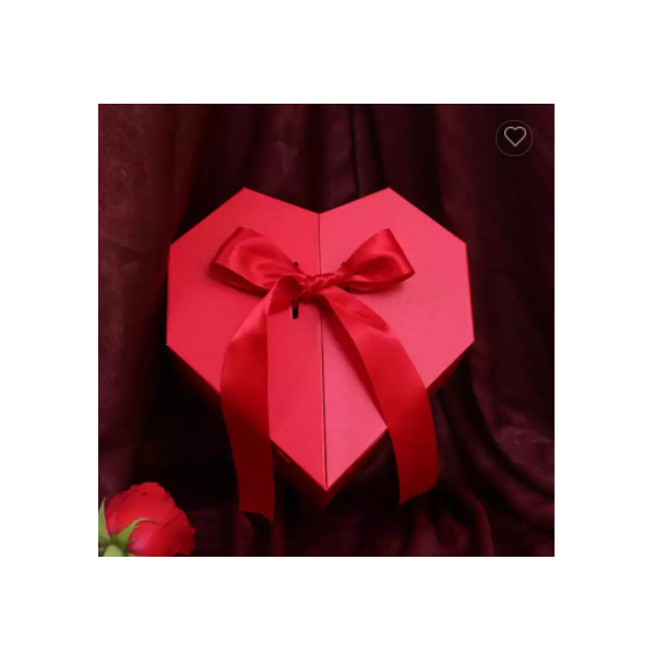 2021 New Design Heart Song Flower Gift Box with Hinged Door Cover Ribbon Bow Lock / 2