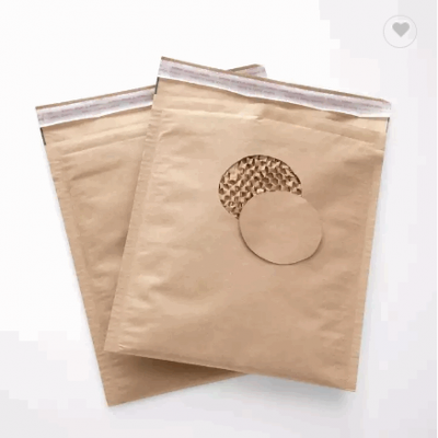 100% Recyclable Biodegradable Brown Expandable Mailer Paper Bag Honeycomb Express Bag Courier Mailin