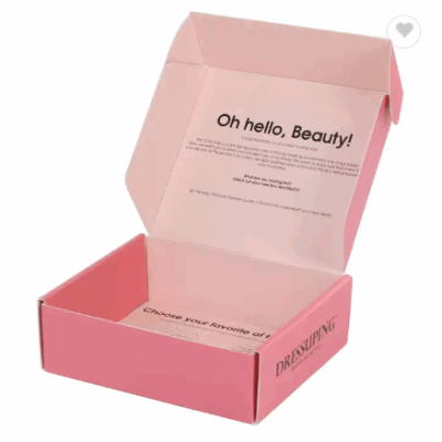 Pink Shipping Boxes E-commerce Eco Friendly Cosmetic Clothes Apparel Shipment E Flute Corrugated Mai