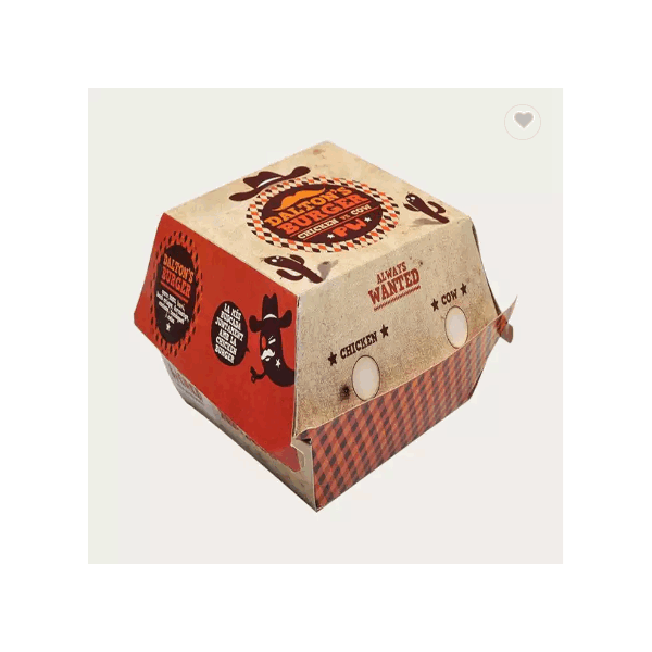 Burger Box Custom Printed Foldable Cardboard Hamburger Packaging Paper Burger Box / 4